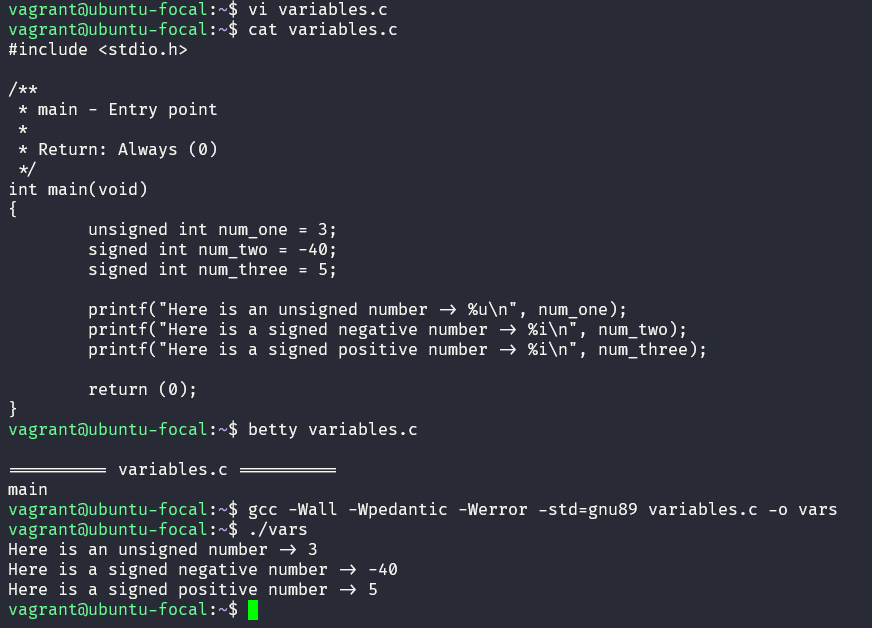 unsigned vs signed in C